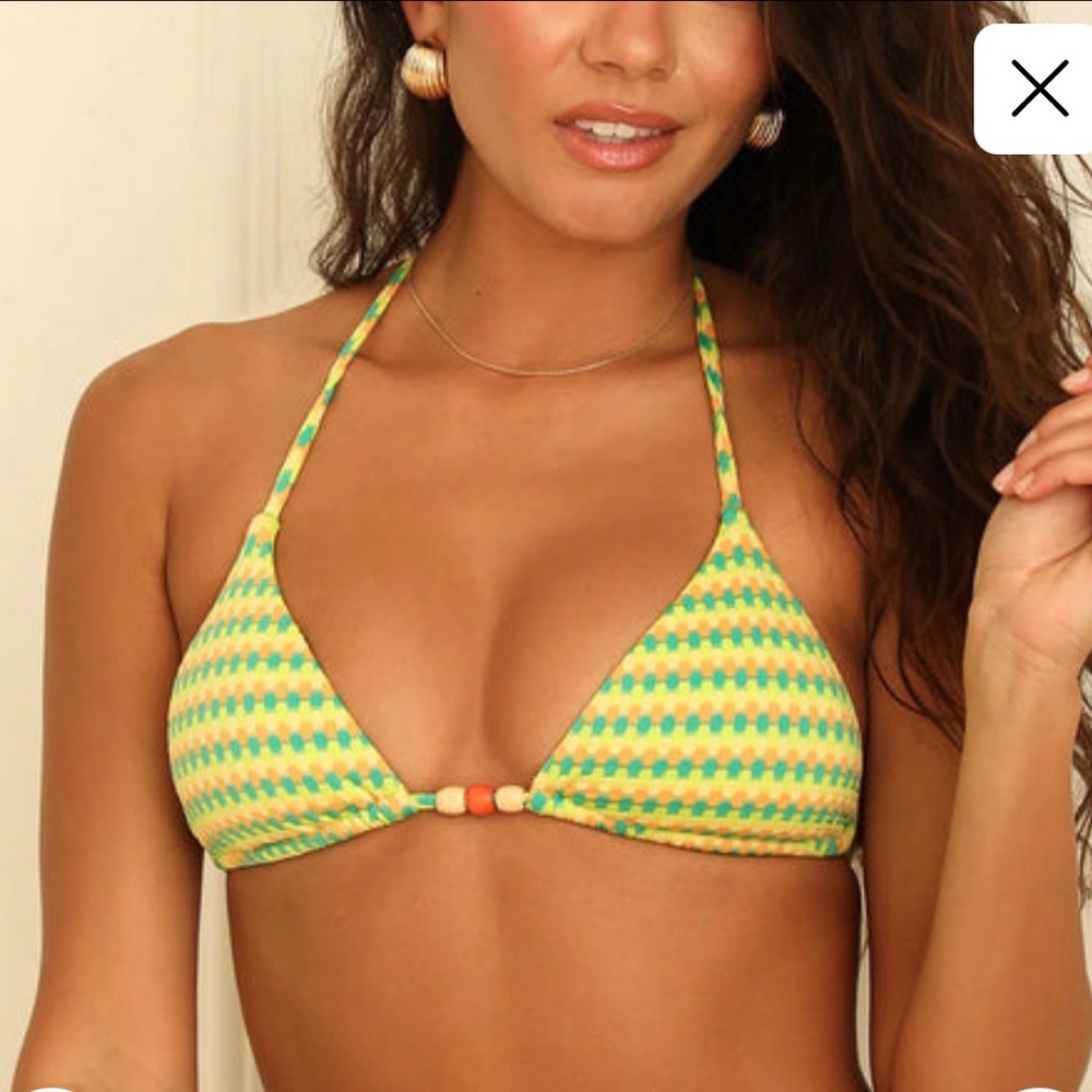 NWT - Dippin' Daisys Cece Adjustable Tie Bikini Top - Island Breeze - L